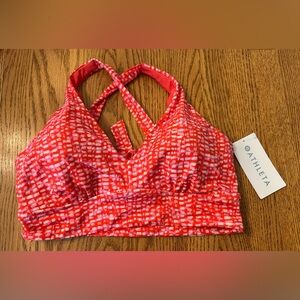 Athleta Pink and Orange Bikini Top with Criss-Cross Straps